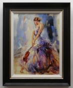 ANNA RAZUMOVSKAYA hand embellished limited edition (4/195) giclee on canvasboard - 'Flirting with