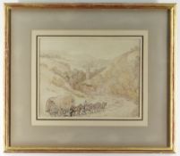 ATTRIBUTED TO THOMAS ROWLANDSON (1756-1827) pencil, ink and watercolour, titled verso 'The Church In