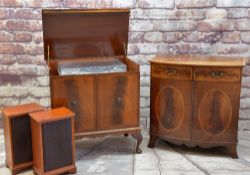 AUDIO VISUAL CABINET FURNITURE, including Georgian-style mahogany and rosewood crossbanded