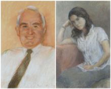 GORDON STUART head and shoulders portrait of a gentleman, signed and dated 95, 39 x 31cms,