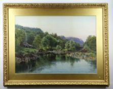 THOMAS GREENHALGH (1847-1906) watercolour - Fairy Glen, River Conwy with cottage and stone bridge,