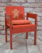 1969 PRINCE OF WALES INVESTITURE CHAIR by Lord Snowdon, built in stained beech and plywood with