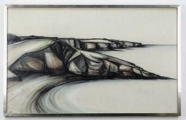 E. EUROS pastel - Glamorgan cliffs, possibly Llantwit Major, signed, 49 x 79cms Please note that