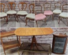 ASSORTED OCCASIONAL FURNITURE, including Georgian-style drop flap dining table, two sets of four