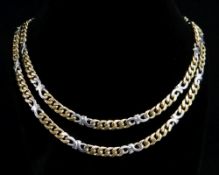 9CT GOLD FLAT LINK CHAIN, 60cms long, 28.5gms