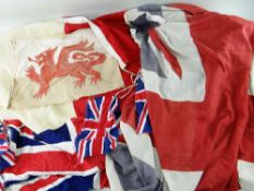VINTAGE GB FESTIVE BUNTING & NAUTICAL FLAGS, including two Blue Ensigns, red/white 'H' (I have a