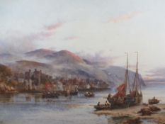 W STUART LLOYD RBA (fl. 1875-1929) large exhibition quality watercolour - Conwy Castle, Town and