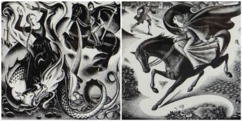 AGNES MILLER PARKER two limited edition (2/18 and 7/19) wood engravings framed together - from