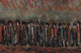 JACK JONES gouache on paper - figures in a choir, 18 x 28cms Provenance: please see Lot 278