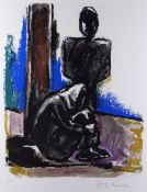 JOSEF HERMAN OBE RA limited edition (44/150) colour lithograph - entitled verso on Oriel Kooywood