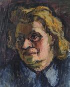 GEORGE CHAPMAN gouache on paper - head portrait of his wife Kate, 49 x 40cms Provenance: by