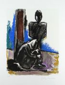 JOSEF HERMAN OBE RA limited edition (48/150) lithograph - two figures, signed, 61 x 52cms