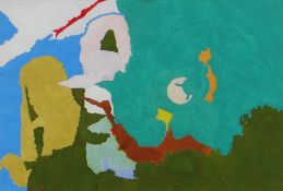 ERIC MALTHOUSE mixed media - entitled verso on Alma Gallery label 'Untitled Abstract, 1966',