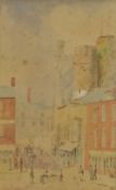 BRITISH SCHOOL watercolour, circa 1810 - interesting view from Caer Street, Swansea, looking north
