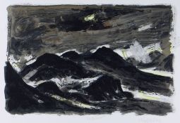 SIR KYFFIN WILLIAMS RA limited edition (24/150) print - stormy mountain landscape, signed in full,