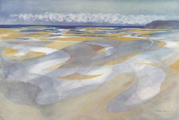 JOHN ELWYN lithograph - entitled 'Laugharne Estuary from Dylan Thomas' Boathouse', numbered 185/300,