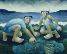 MURIEL DELAHAYE limited edition (32/275) colour print - 'The Prawn Catcher', signed in pencil, 37