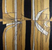 TREVOR BATES screen print on cotton - abstract, entitled 'Henge', 1960, 76 x 81cms Provenance: