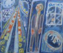 ERNEST ZOBOLE oil on canvas - entitled verso on Martin Tinney Gallery label 'Figure and