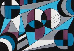 SHAN ECCLES acrylic - entitled 'Blue Moon', with artist's label verso, 29 x 41cms Provenance: