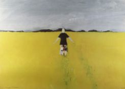 JOHN KNAPP-FISHER limited edition (251/500) print - entitled 'Girl in a Rape Field', 1990, signed,