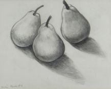 CHARLES BURTON pencil drawing - still life, entitled verso 'Three Pears', signed and dated March