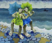 MURIEL DELAHAYE limited edition (44/275) colour print - 'Ice Cream Ladies', signed in pencil, 37 x