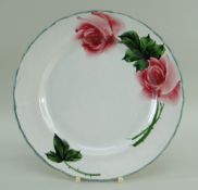 LLANELLY POTTERY ROSE PLATE, painted/printed Llanelly mark to base, 22cms diam Provenance: private