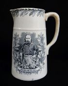 LLANELLY POTTERY TRANSFER PRINTED JUG COMMEMORATING GARIBALDI with titled pictorial portraits either