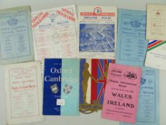 MAINLY PRE-WAR RUGBY UNION PROGRAMMES & EPHEMERA including programmes and dinner cards, (1) 1929