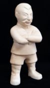 RARE BOVEY POTTERY 'OUR GANG' FIGURE OF STALIN, in cream matt glaze, brown printed marks, 19.5cms