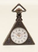 TEMPOR WATCH CO. TRIANGULAR MASONIC FOB / POCKET WATCH, Schwab-Loeillet, Geneve, mechanical