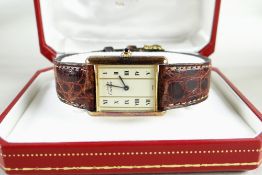 MUST DE CARTIER VERMEIL SILVER GILT TANK LADY'S WRISTWATCH, ref. 590005, no. 1****5, c. 1997,