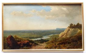 EDMUND JOHN NIEMANN (British, 1813-1876) oil on canvas - view of the Cheshire Plain, extensive