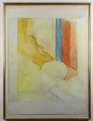 ADRIAN HEATH (British, 1920-1992) mixed media on board - abstract figural composition in yellow,