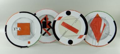 VLADIMIR NEMUKHIN FOR VILLEROY & BOCH: SET MODERNIST PORCELAIN PLATES, from an edition
