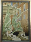 ROBERT LOUIS BANKS (British, 1911-2000) large watercolour - 'Fortana Delle Tartarughe', label