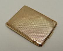 GEORGE V ASPREY 9CT GOLD MATCH / VESTA CASE, of rectangular form, engine turned, hinge opening,