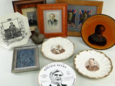 COLLECTION POLITICAL MEMORABILIA, including modern Aneurin Bevan centenary plate, pair Victorian