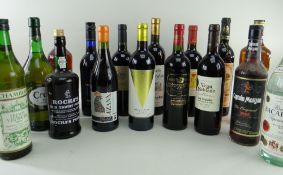 ASSORTED SPIRITS & RED WINE, comprising Sierra Tequila Silver, Apfel Korn, Bacardi white rum,