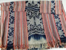 WEST TIMOR IKAT beti, Indonesia, three broad bands of indigo/white depicting stylised mythical