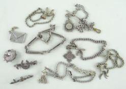 ASSORTED SILVER comprising stamp holder in the form of an envelope, various silver bar brooches,