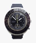 RARE SEIKO STAINLESS STEEL 'SLIDE RULE CALCULATOR' CHRONOGRAPH WRISTWATCH ref. 6138-7000, c.