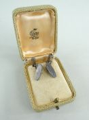 GEORG JENSEN DANISH SILVER CUFFLINKS, c. 1915-1927, pattern no. 95, of oblong form with stepped