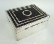 GEORGE V TORTOISESHELL & SILVER CIGARETTE BOX, London 1912 by Charles Boyton & Sons, ribbon tied