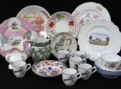 ASSORTED ANTIQUE CERAMICS including pair of German Llanelly Hospital souvenir plates, German Welsh