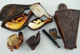 ASSORTED COLLECTIBLE TOBACCO PIPES, including a 19th Century Turk's head meerschaum pipebowl with