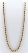 9CT GOLD SPIRAL DESIGN NECKLACE, 57cms long, 11.9gms