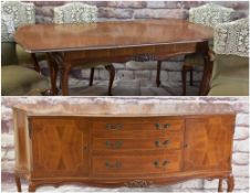 VICTORIAN-STYLE MAHOGANY DINING SUITE comprising extending dining table, 178cms long (extended)