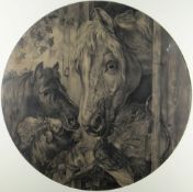 AFTER FREDERICK HERRING SNR pencil - The Friendly Meal, tondo 59cms diam.